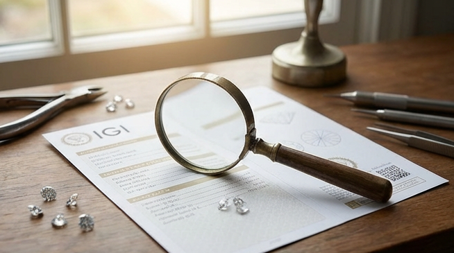 📜 How to Read a Diamond Certificate: IGI, and What Those Letters Actually Mean