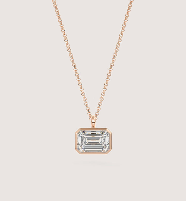 The Lowrider Emerald (East-West) - Rose Gold