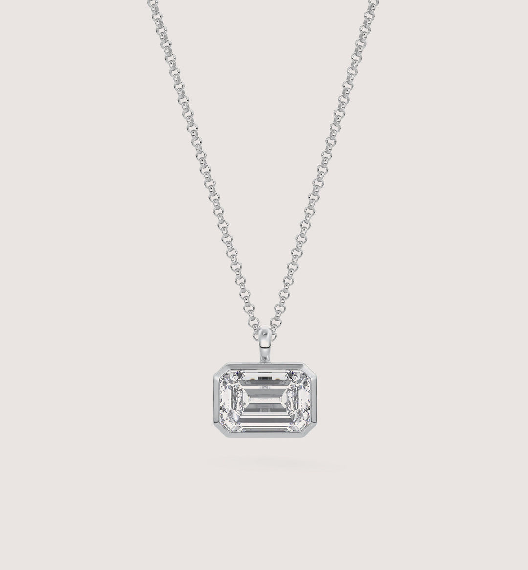 The Lowrider Emerald (East-West) - White Gold