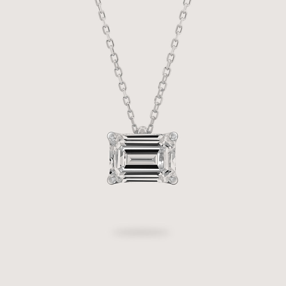Diamond Pendant - Emerald - Platinum