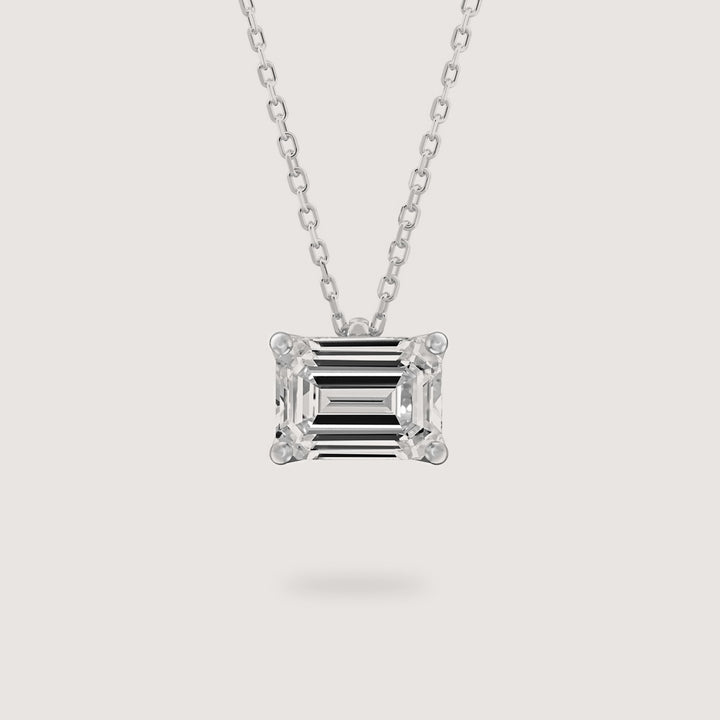 Diamond Pendant - Emerald - Platinum