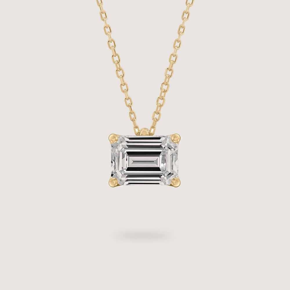 Diamond Pendant - Emerald - Yellow Gold