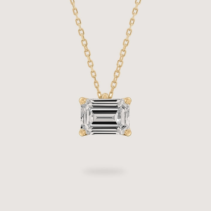 Diamond Pendant - Emerald - Yellow Gold