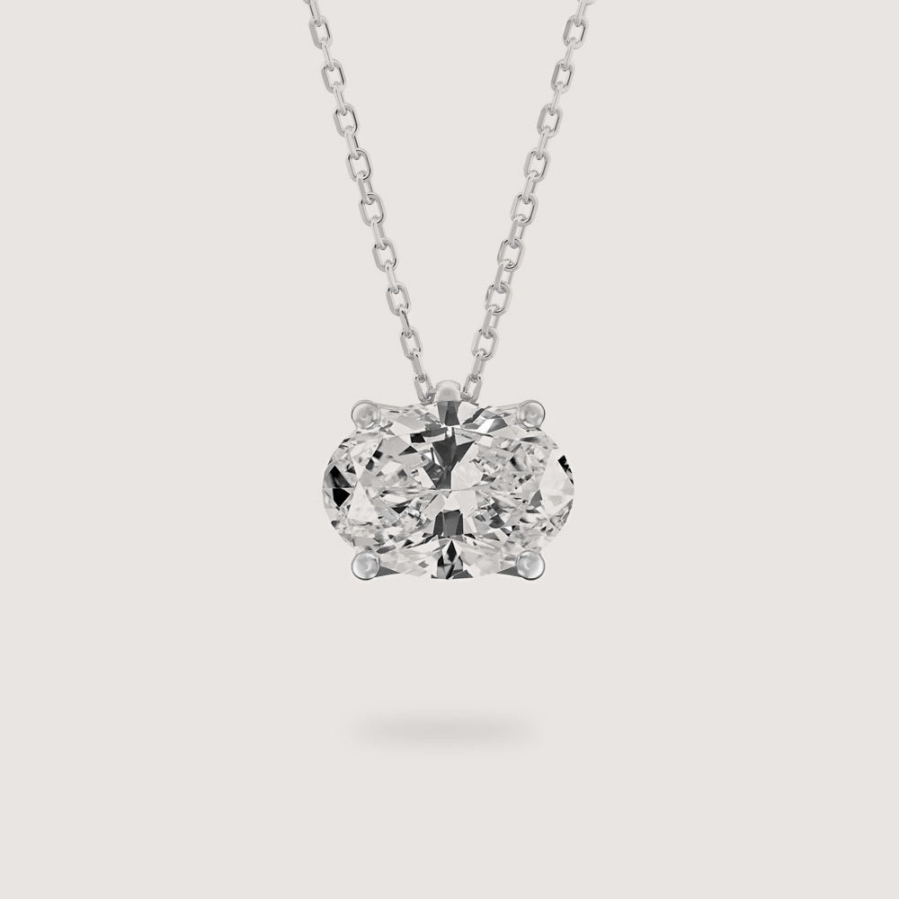 Diamond Pendant - Oval - Platinum