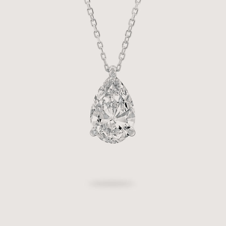 Diamond Pendant - Pear - Platinum