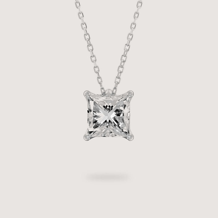 Diamond Pendant - Princess - Platinum