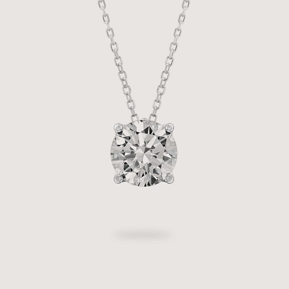 Diamond Pendant - Round - White Gold