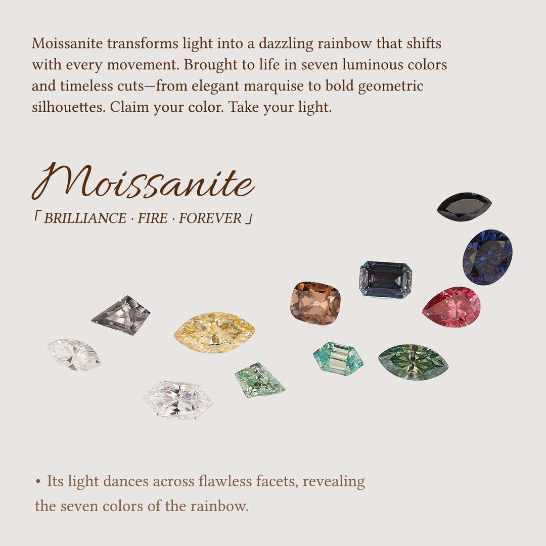 Marquise Moissanite Leafy Engagement Ring Sets 2pcs - Peony