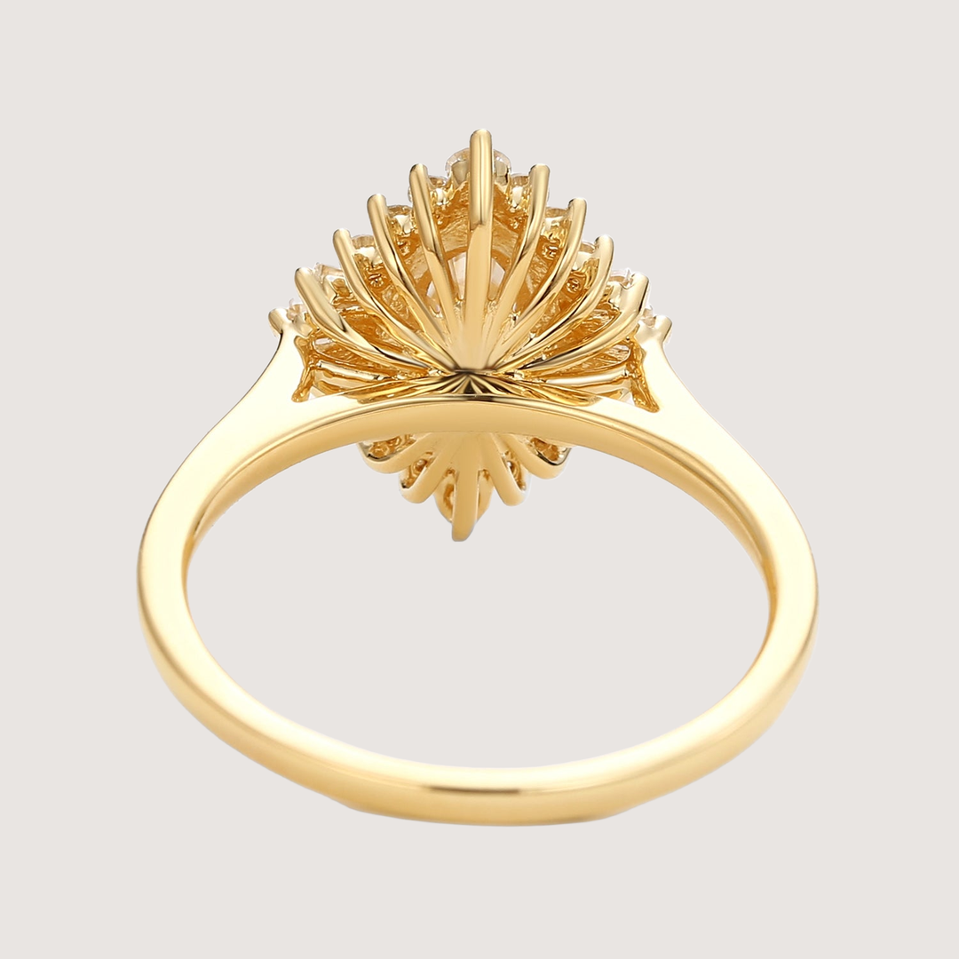 Art Deco Moissanite Stacking Halo Ring - Valerie