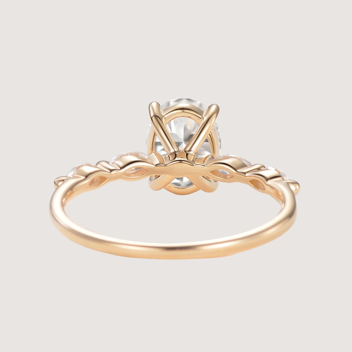 Oval Moissanite Vintage Solitaire Ring - Elizabeth