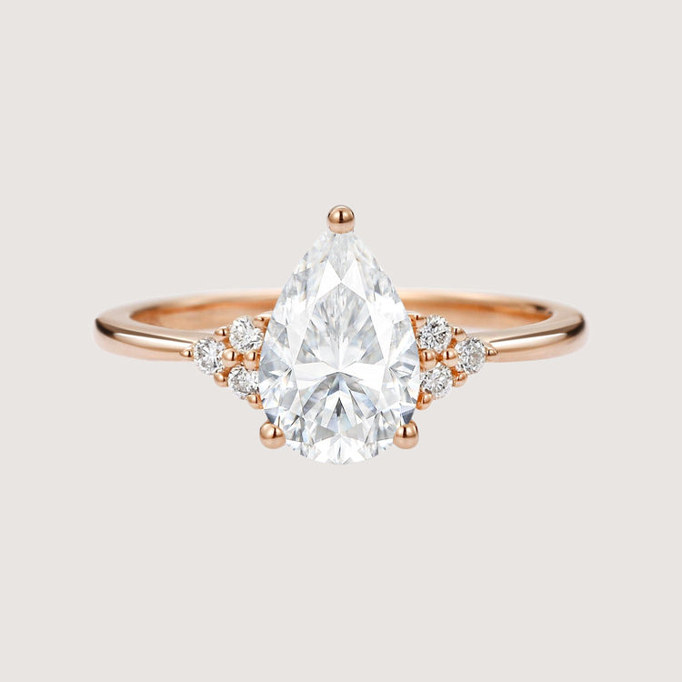 Pear Moissanite Cluster Ring – Hazel