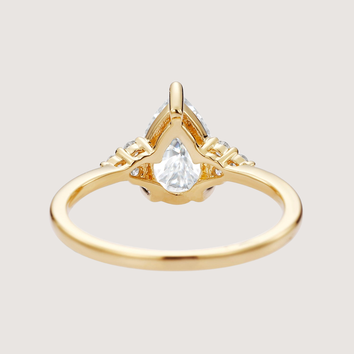 1.5ct Signature Pear Moissanite Vintage Cluster Ring - Lydia