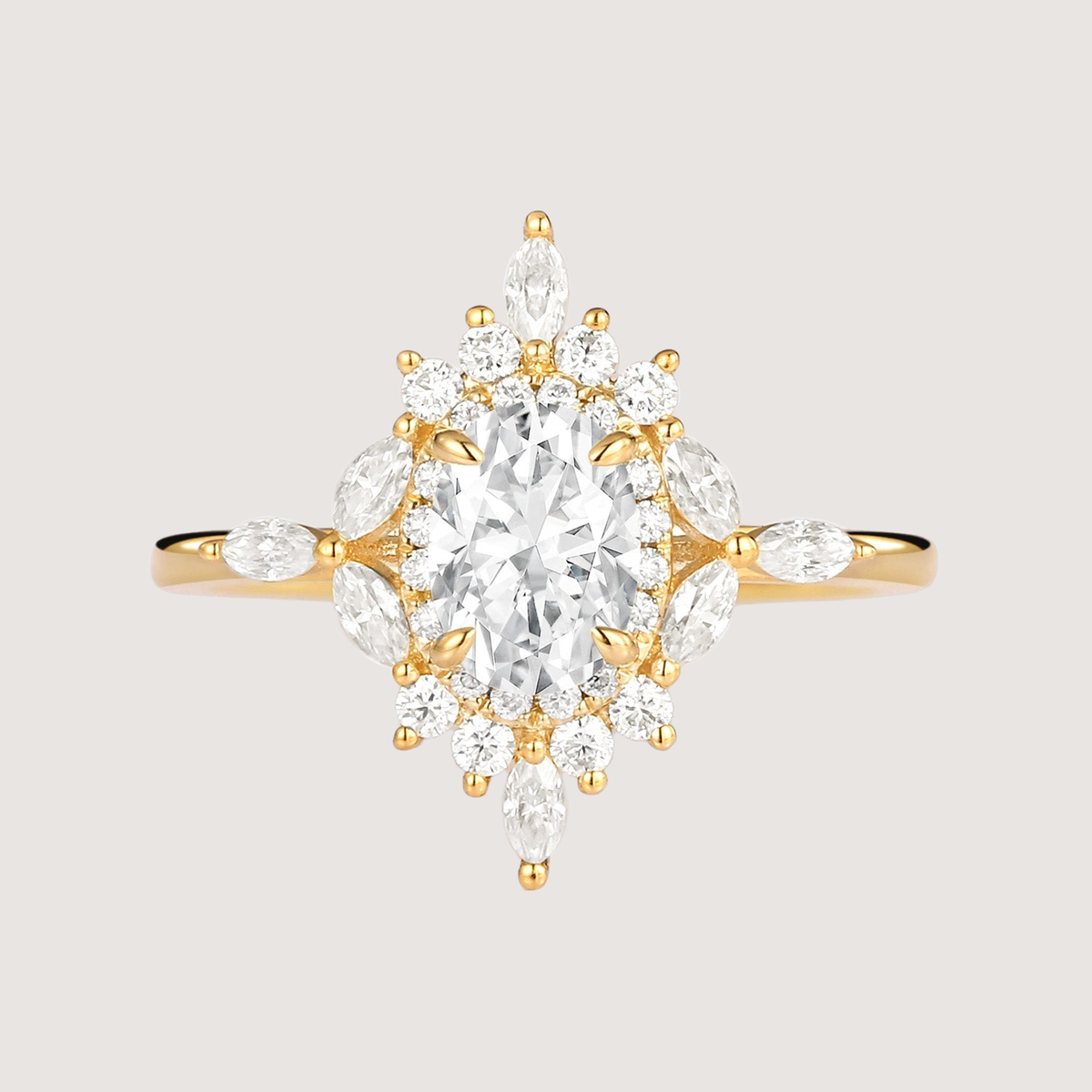 1.0ct Oval Moissanite Floral Vintage Engagement Ring