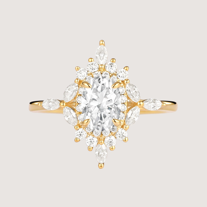 1.0ct Oval Moissanite Floral Vintage Engagement Ring