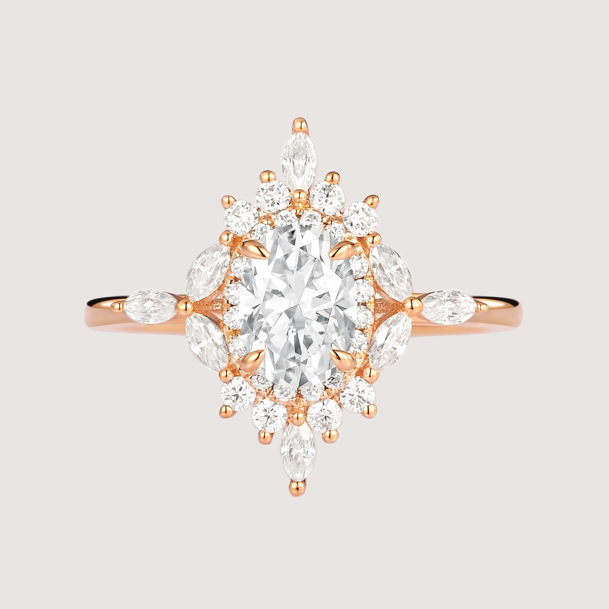 1.0ct Oval Moissanite Floral Vintage Engagement Ring