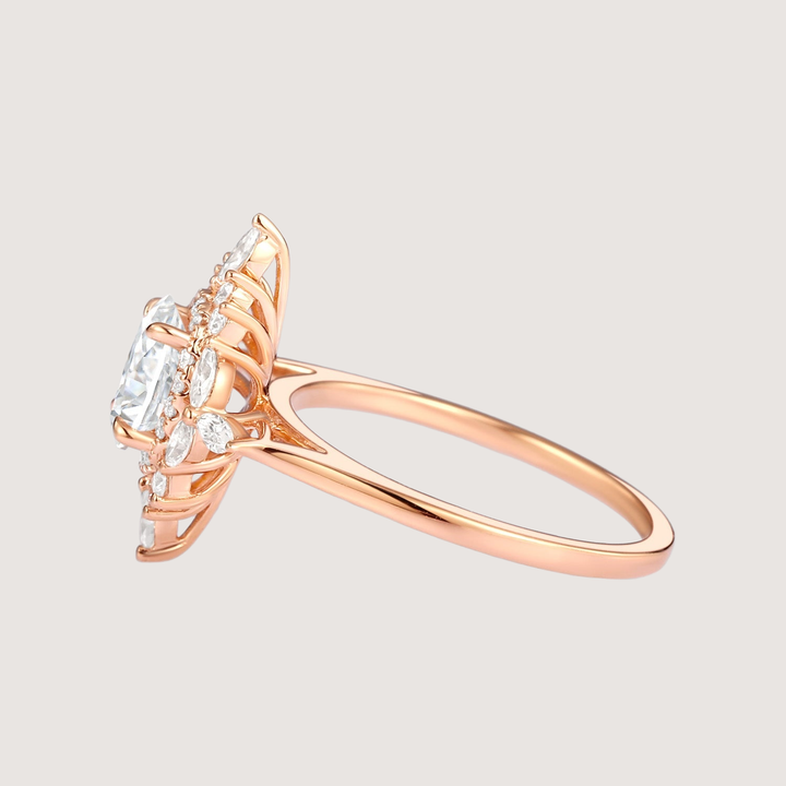 1.0ct Oval Moissanite Floral Vintage Engagement Ring