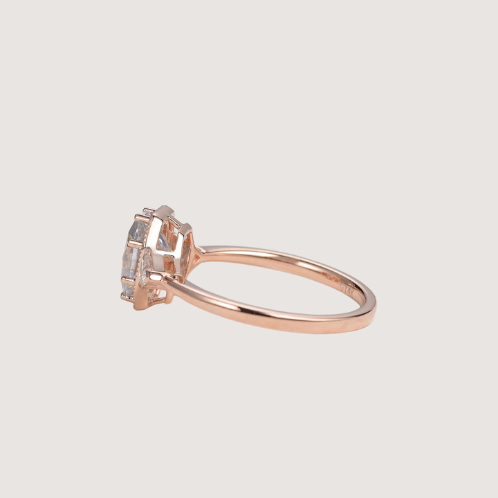 1.5ct Geometric Moissanite Three-stone Vintage Ring