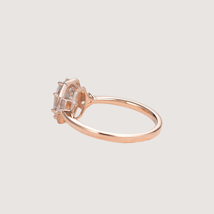 1.5ct Geometric Moissanite Three-stone Vintage Ring