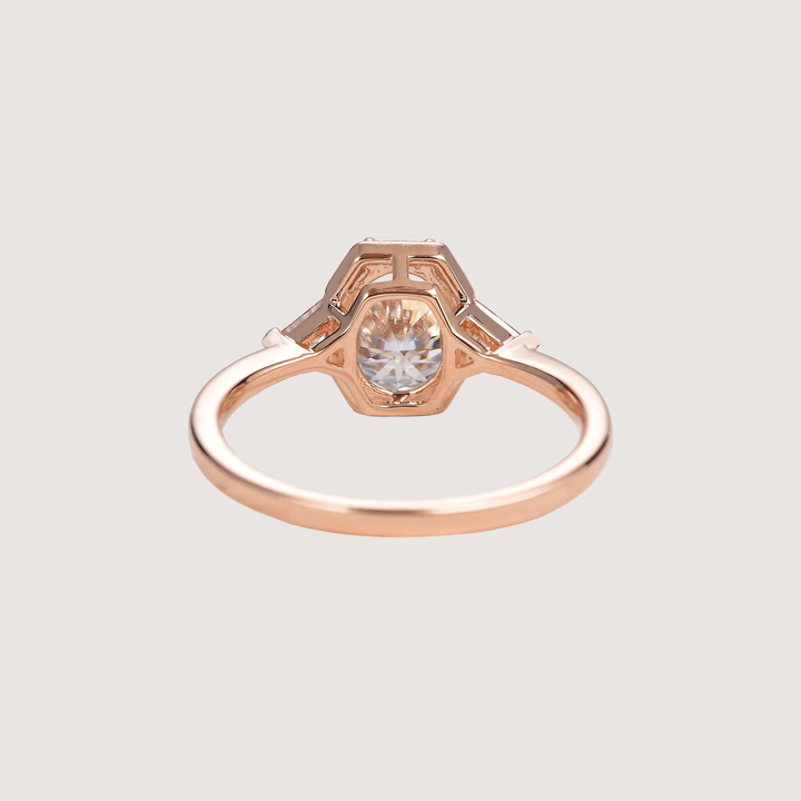 1.5ct Geometric Moissanite Three-stone Vintage Ring