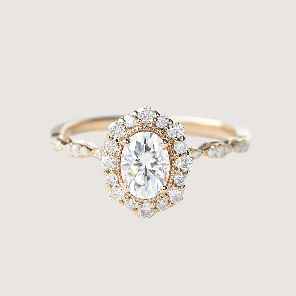 1ct Moissanite Yellow Gold Stacking Ring