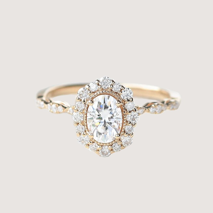 1ct Moissanite Yellow Gold Stacking Ring