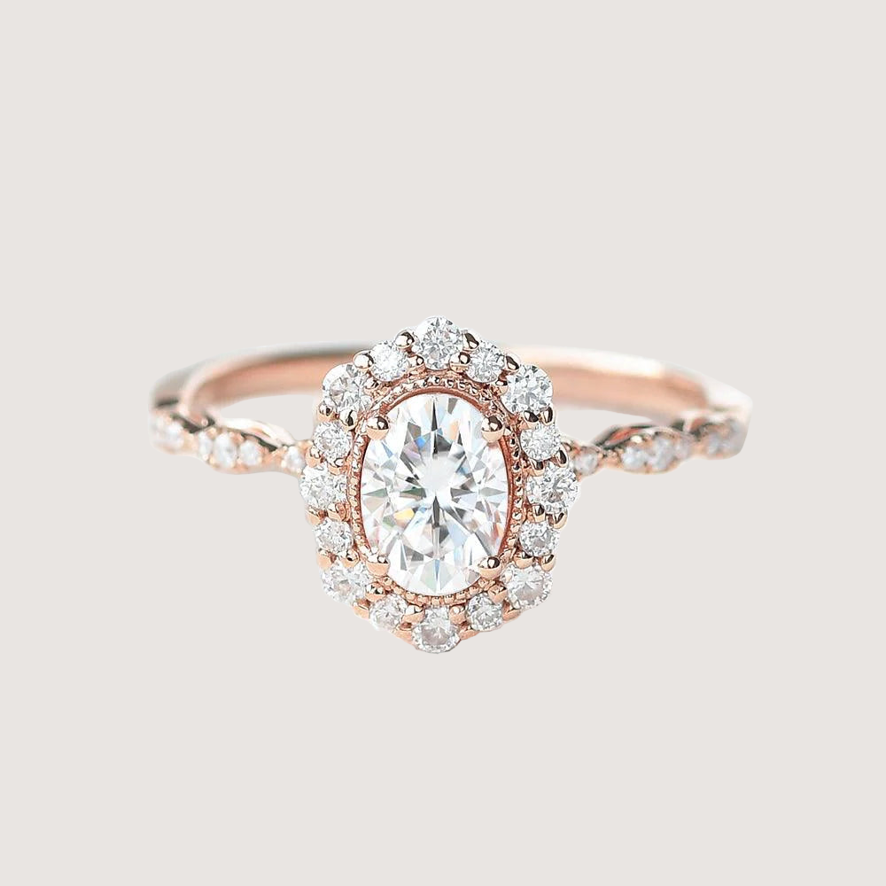 1ct Moissanite Yellow Gold Stacking Ring
