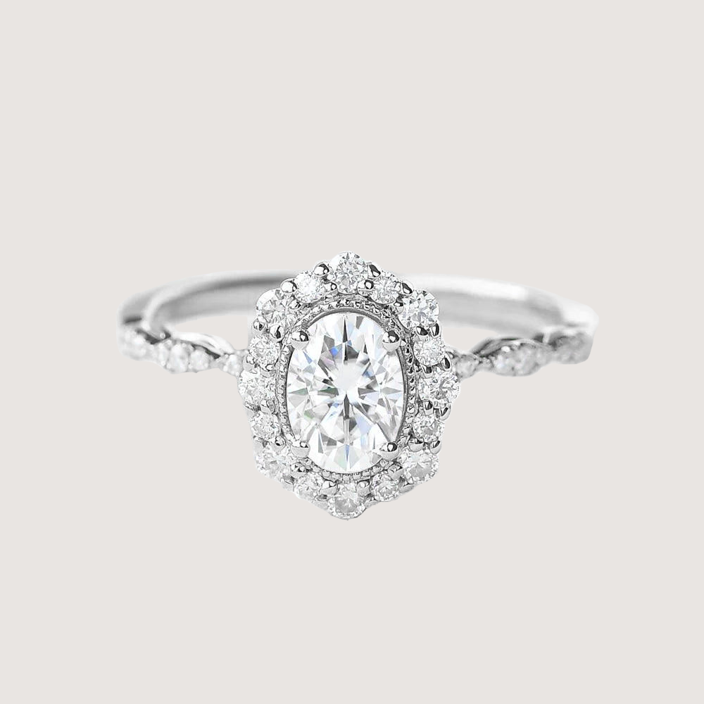 1ct Moissanite Yellow Gold Stacking Ring