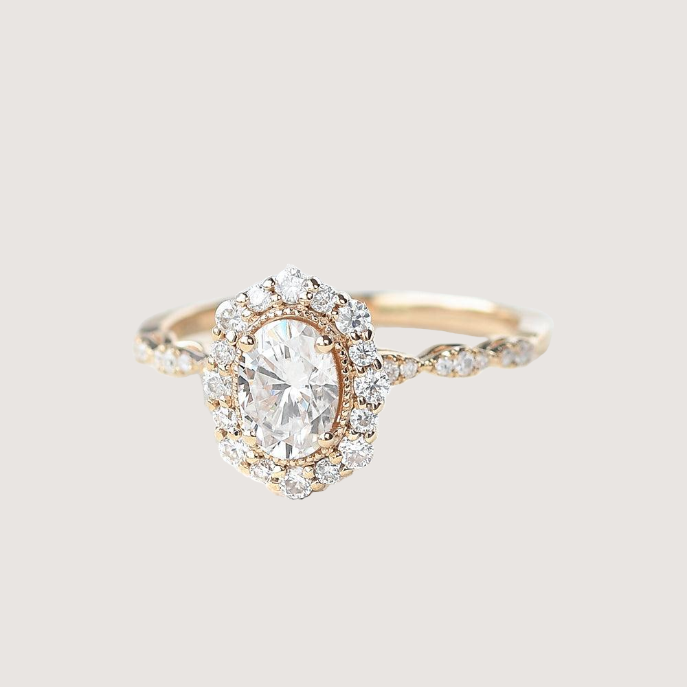 1ct Moissanite Yellow Gold Stacking Ring