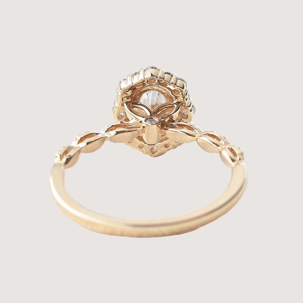 1ct Moissanite Yellow Gold Stacking Ring