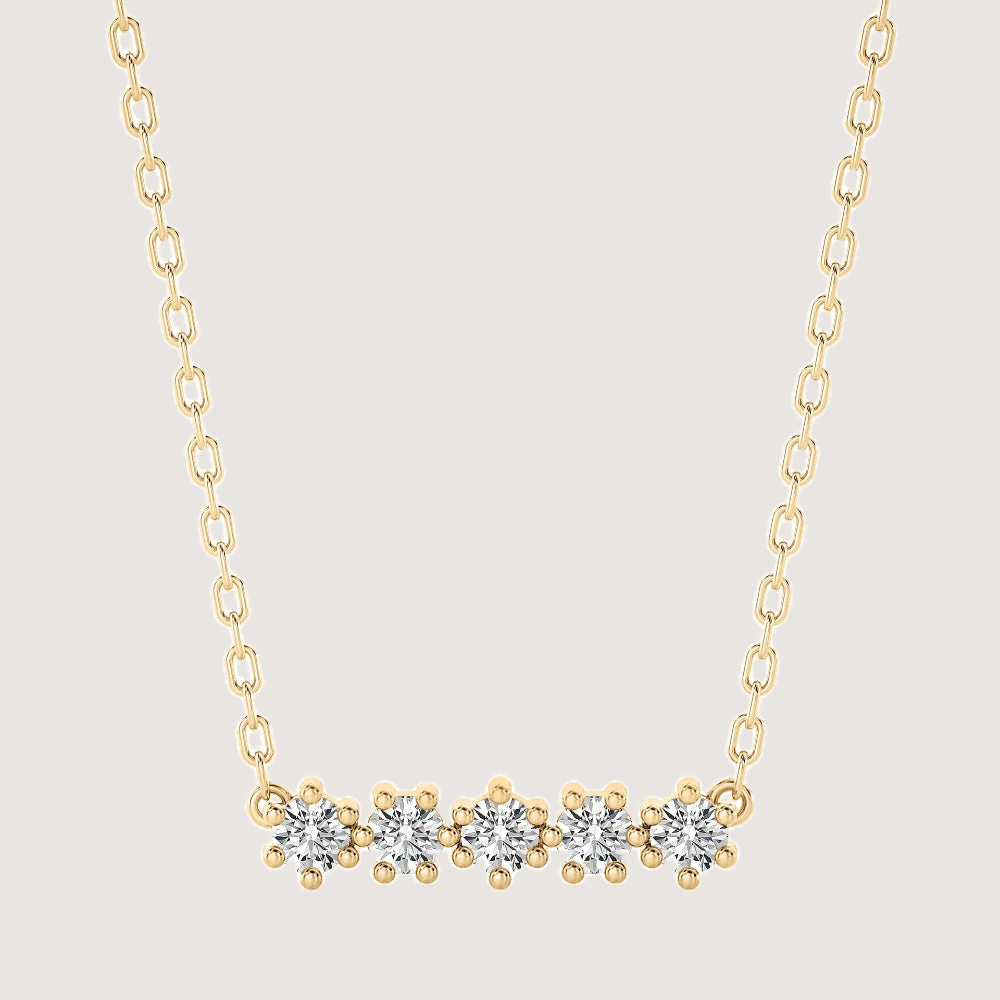 0.50ctw 5 Stone Moissanite Bar Necklace — image 1