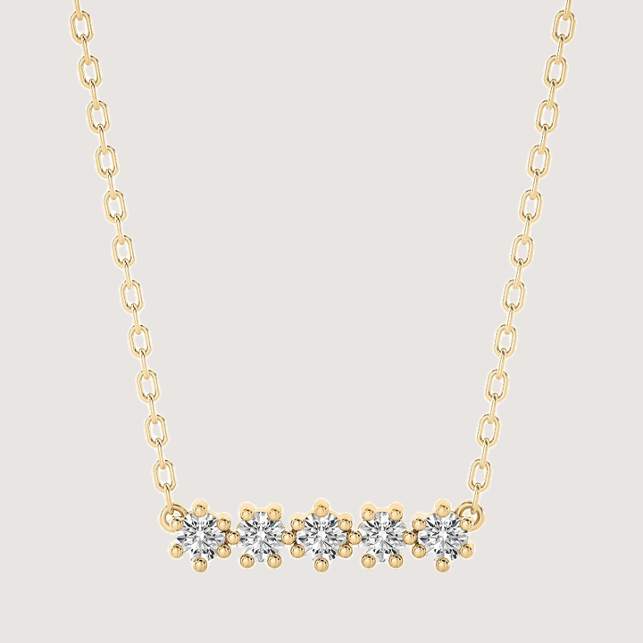 0.50ctw 5 Stone Moissanite Bar Necklace — image 1