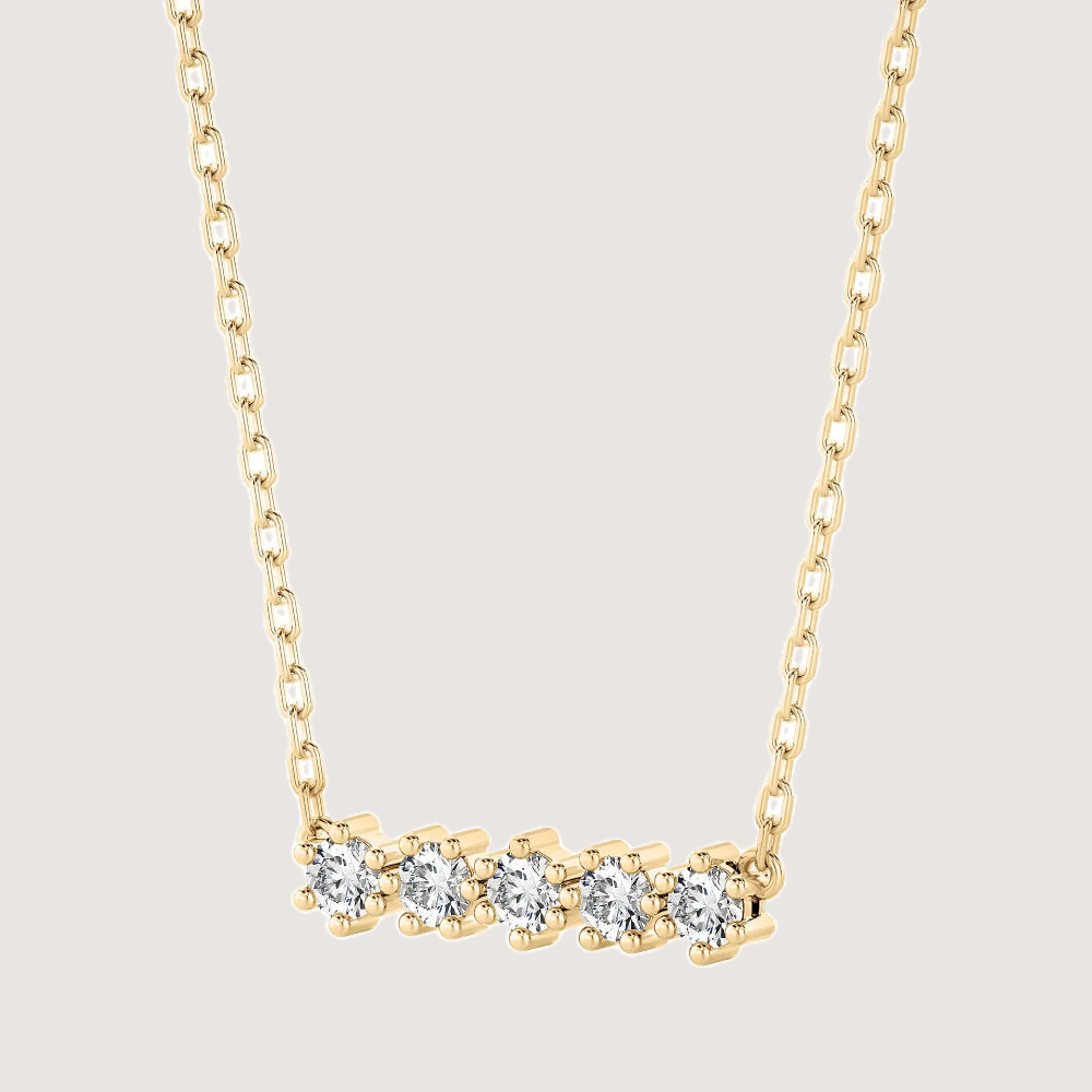 0.50ctw 5 Stone Moissanite Bar Necklace — image 2