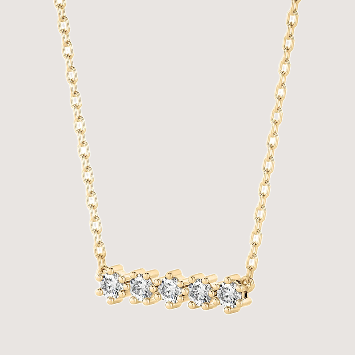 0.50ctw 5 Stone Moissanite Bar Necklace — image 2