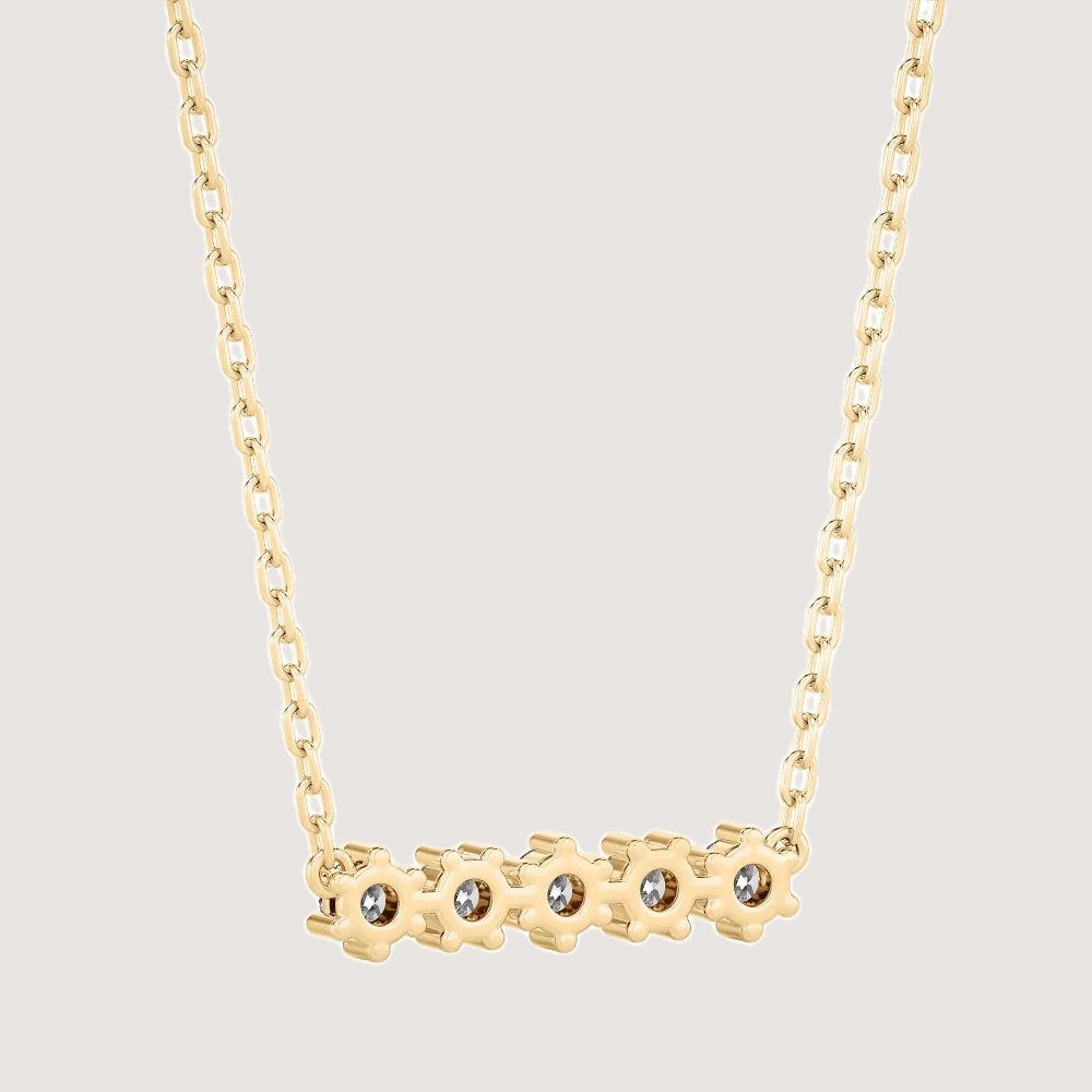 0.50ctw 5 Stone Moissanite Bar Necklace — image 4