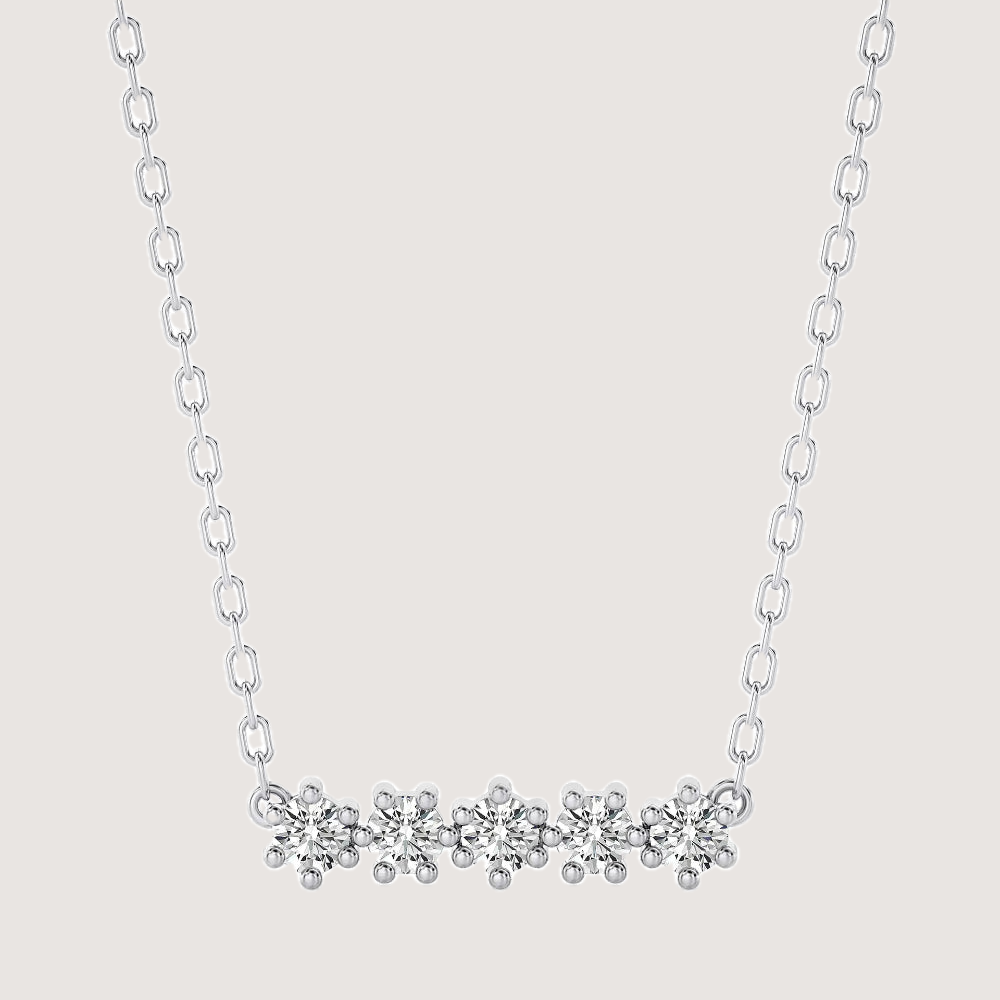 0.50ctw 5 Stone Moissanite Bar Necklace — image 5