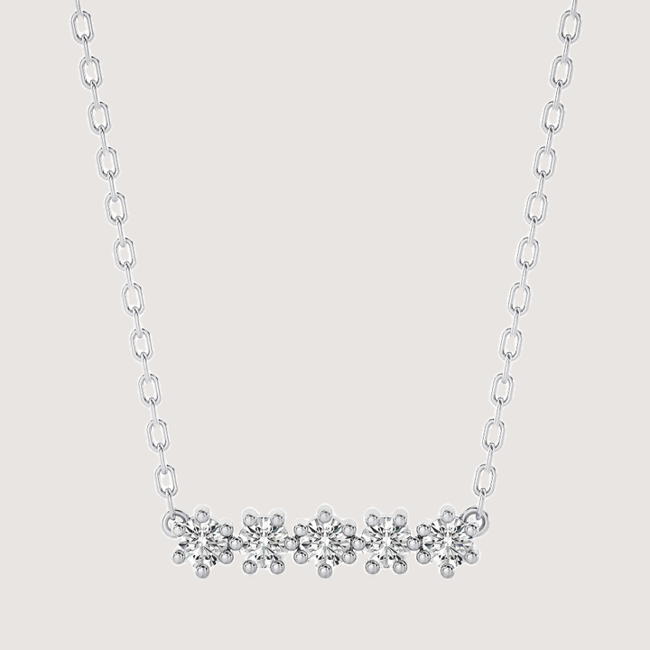 0.50ctw 5 Stone Moissanite Bar Necklace — image 5