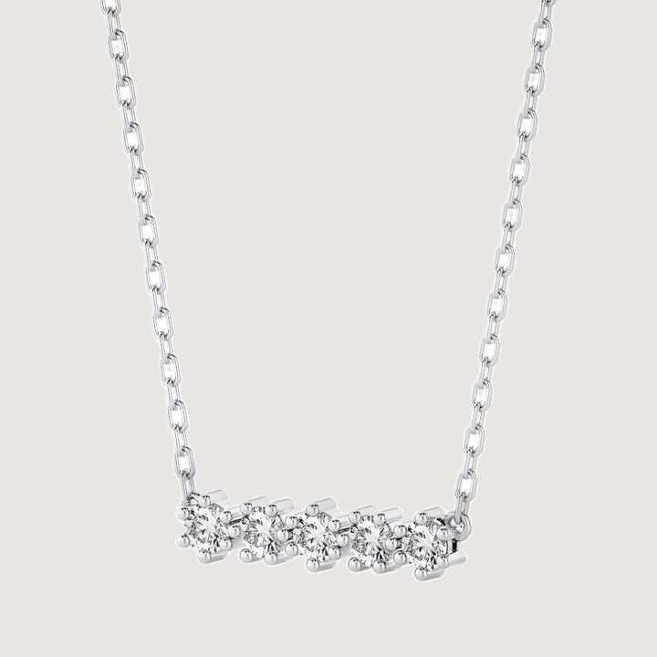 0.50ctw 5 Stone Moissanite Bar Necklace — image 6
