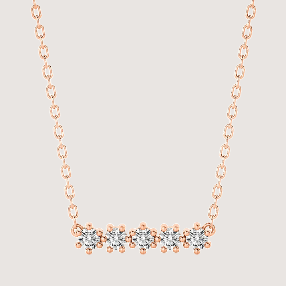 0.50ctw 5 Stone Moissanite Bar Necklace — image 7