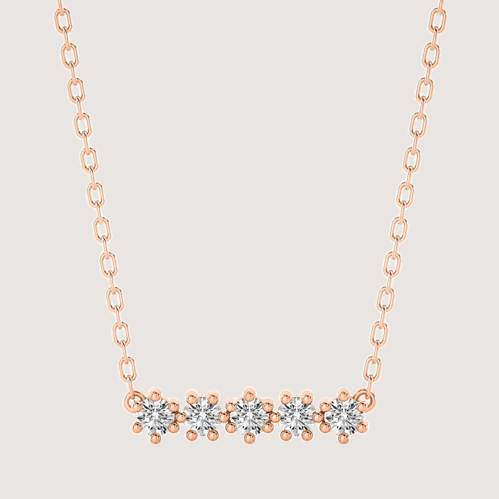 0.50ctw 5 Stone Moissanite Bar Necklace — image 7