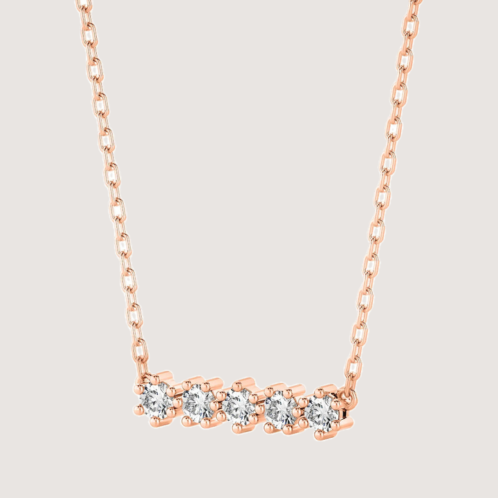 0.50ctw 5 Stone Moissanite Bar Necklace — image 8