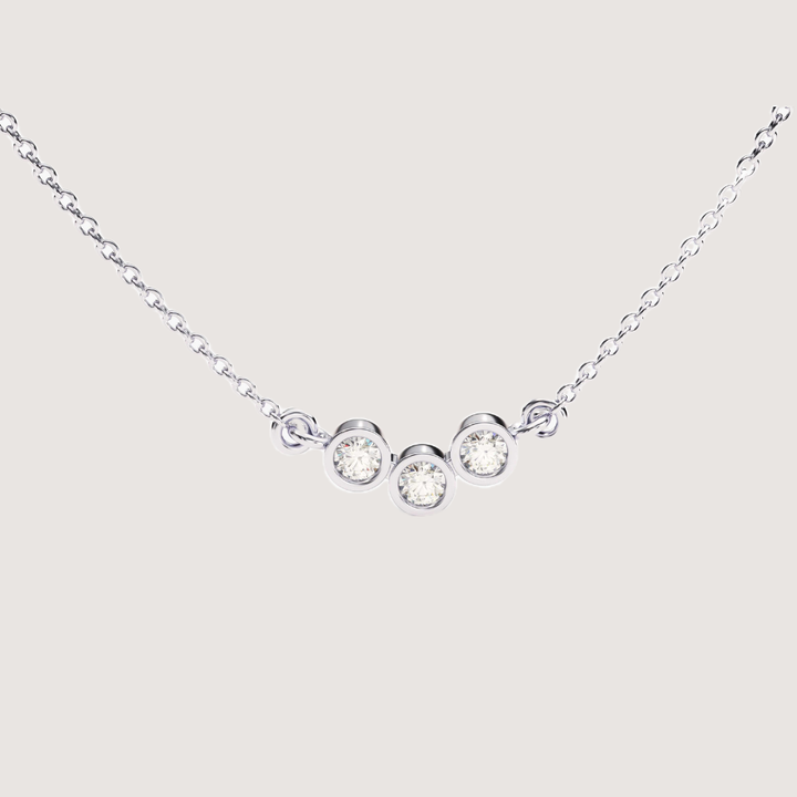 0.06 CTW Trio Round Bezel Set Moissanite Necklace — image 4