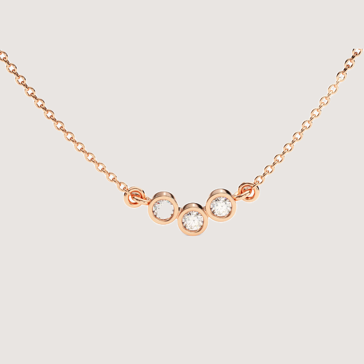 0.06 CTW Trio Round Bezel Set Moissanite Necklace — image 5