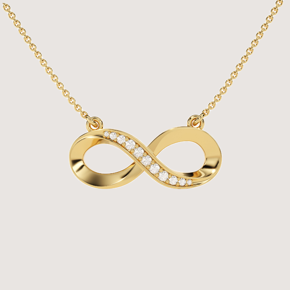 0.11 CTW Infinity Pavé Round Cut Moissanite Necklace — image 1