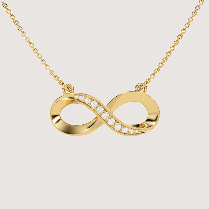 0.11 CTW Infinity Pavé Round Cut Moissanite Necklace — image 1