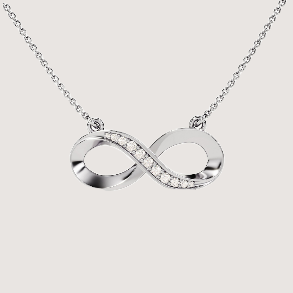 0.11 CTW Infinity Pavé Round Cut Moissanite Necklace — image 4