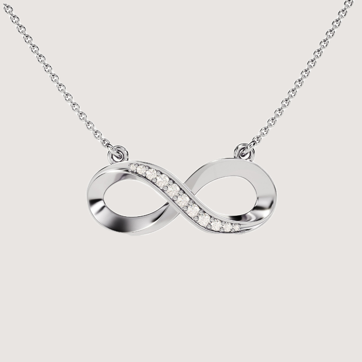 0.11 CTW Infinity Pavé Round Cut Moissanite Necklace — image 4