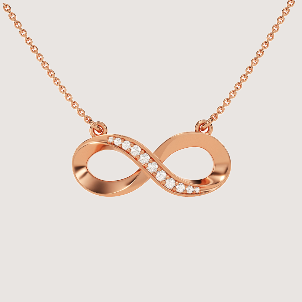0.11 CTW Infinity Pavé Round Cut Moissanite Necklace — image 5