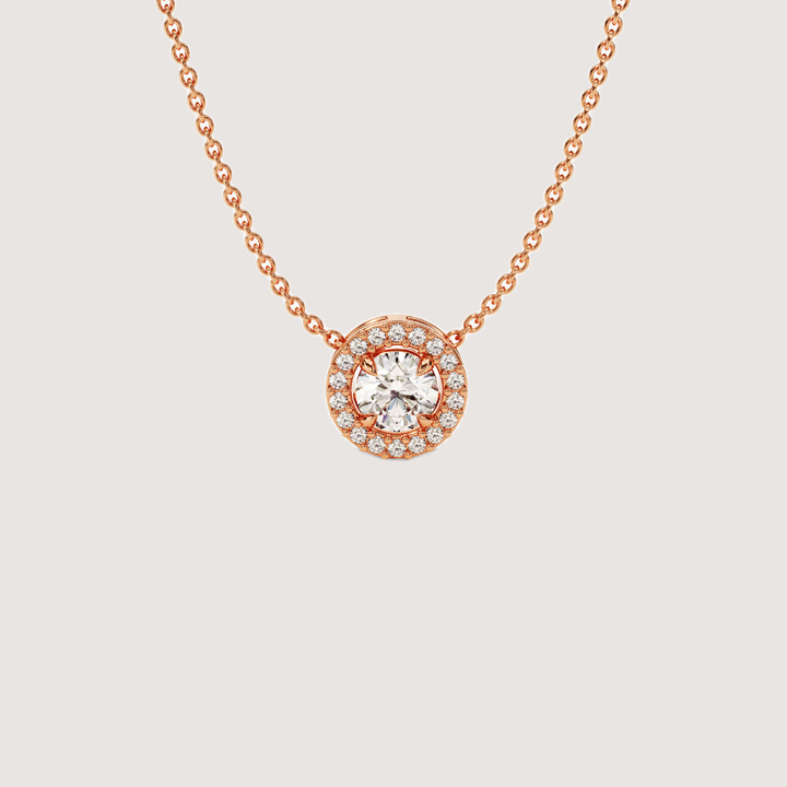 0.34 CTW Halo Round Cut Moissanite Pendant Necklace — image 4