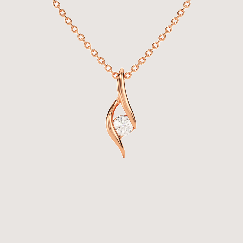0.1 CTW Twist Solitaire Round Moissanite Pendant Necklace — image 5