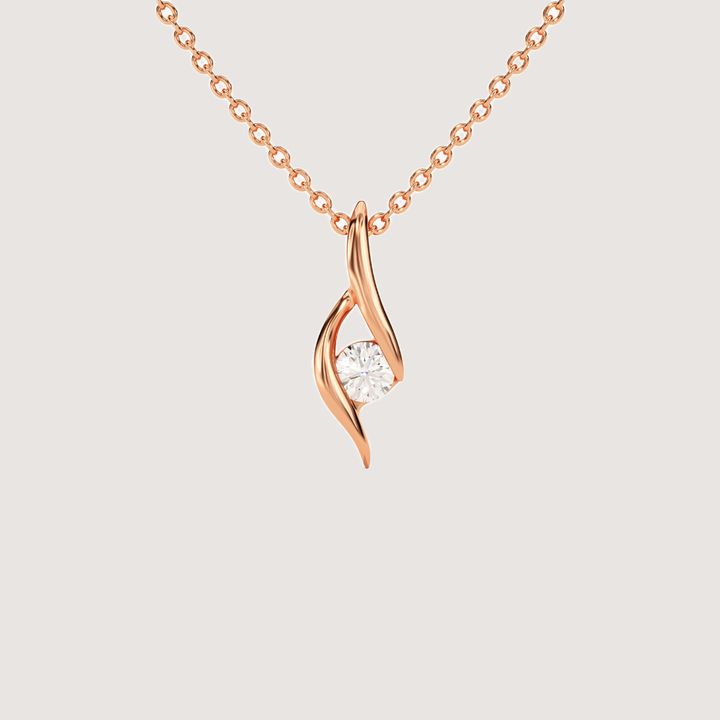 0.1 CTW Twist Solitaire Round Moissanite Pendant Necklace — image 5